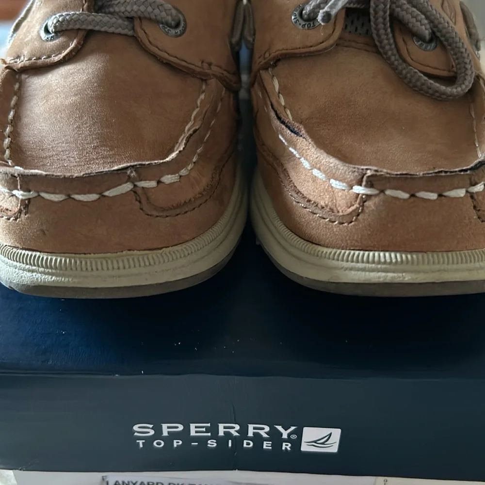 Sperry‎ Top Sider Lanyard Boys Kids Tan Boat Shoes 8.5
